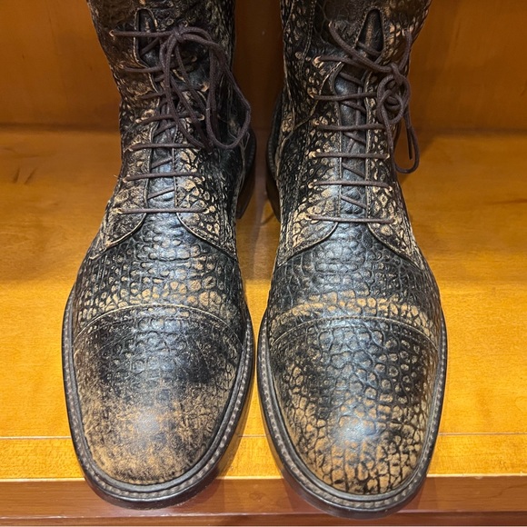 GUCCI ERA TOM FORD MEN TALL RIDING BOOTS
BROWN REPTILE LEATHER - Picture 7 of 10